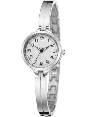 Women's Silver Quartz Bracelet Solid Reloj Para Mujer Small Dainty Wrist Watch